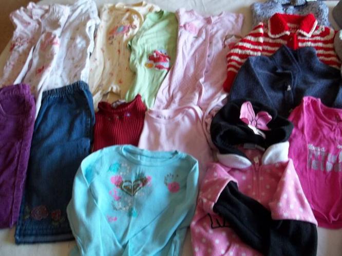 17 pc girls size 24 months in good condition