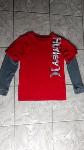 Boys Long Sleeve Red Hurley Shirt - Size Xl (14-16)