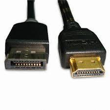 Displayport(M) to HDMI(M) Cable (6.5ft or 10ft) 1080P and Audio