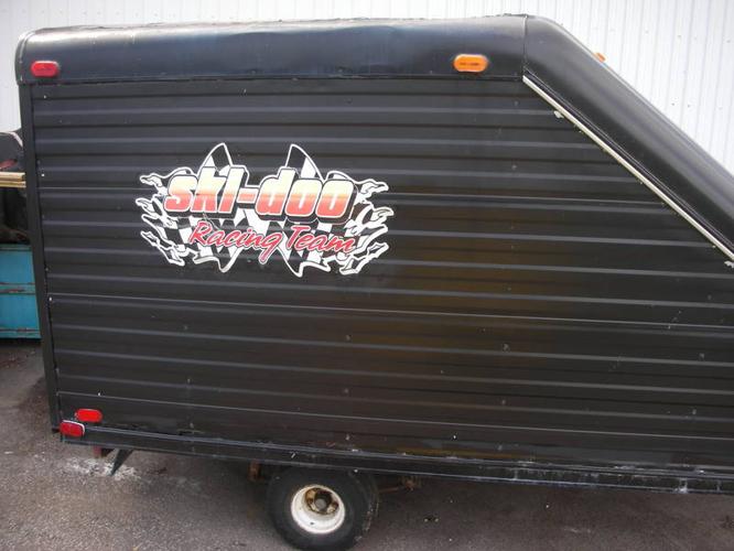Double enclosed snowmobile trailer