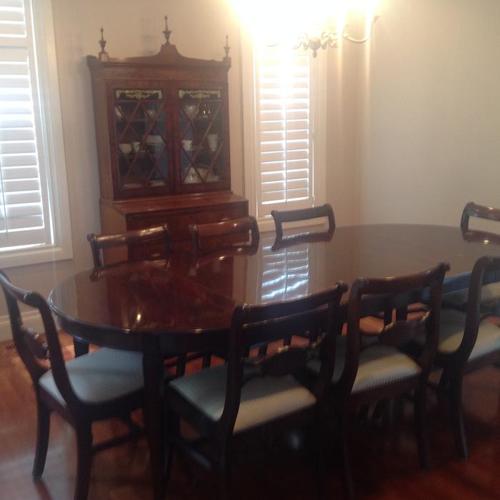 Gibbard dining table with 8 Gibbard chairs