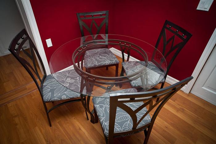 Glass Topped Dining Room Table