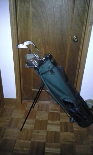 golf clubs and bag