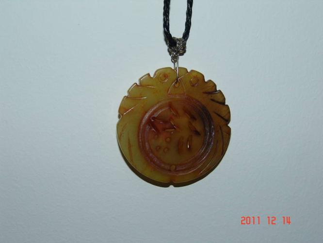 Handcarved Lucky Stone Necklace (real stone) hand made