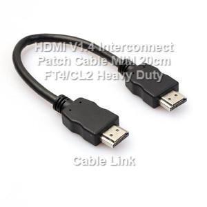 Heavy Duty HDMI V1.4 Interconnect Patch Cable 20cm FT4/CL2