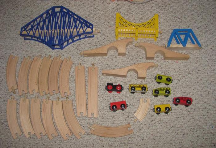 Ikea Wooden Train Track Set with Trains - Works w/ Thomas