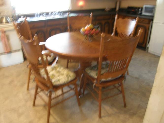 kitchen table set made of solid birch and chairs
