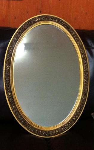 Large Ornate Retro Oval Mirror