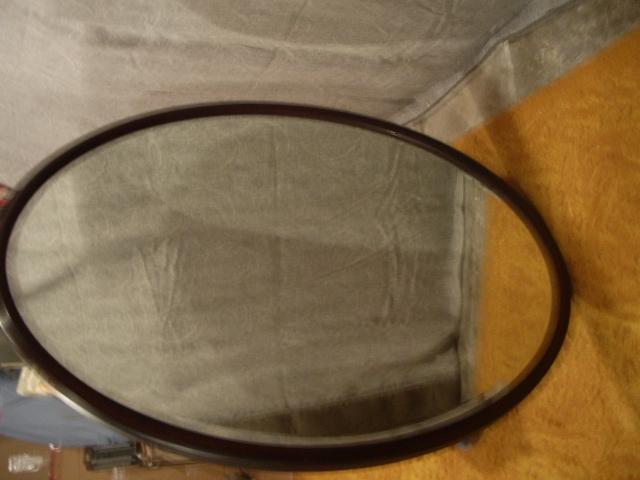 Large oval bevelled mirror
