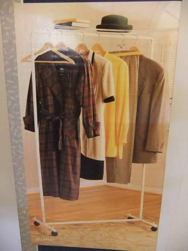 Lee Rowan Delux Garment Rack w shelf on Casters NEW IN BOX