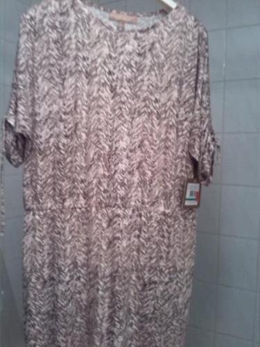 NEW, Ellen Tracy - pink beige brown casual dress -  size Large