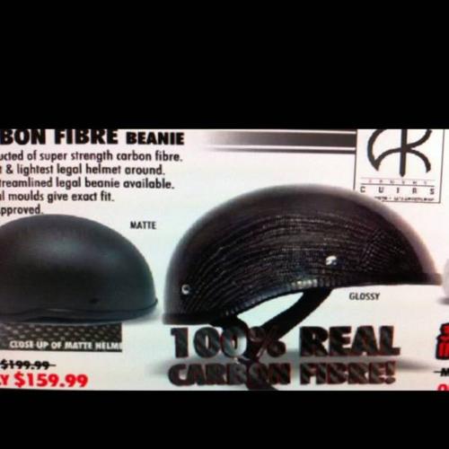 Real Carbon Fibre Beanie Helmet DOT