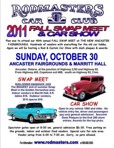 RODMASTERS CAR CLUB Fall Swap Meet & Car Show