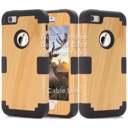Wood Bamboo Hybrid Defender Case for IPhone 6 6S