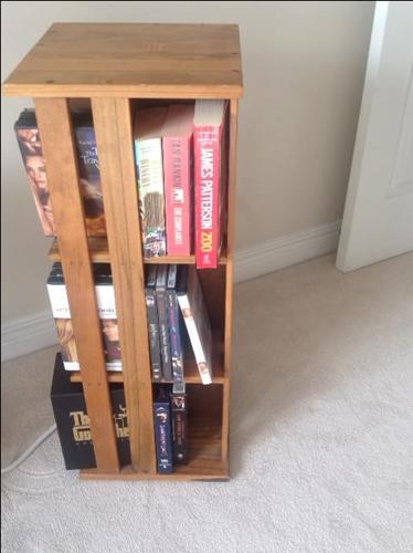 Wooden Rotating DVD/paperback books holder