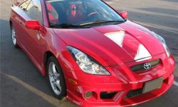 This limited "Panasonic edition" manual-transmission celica comes with a customized colour-coordinated interior, TRD body kit and Panasonic speakers. The interior includes comfortable red suede seats, a red and black leather-wrapped steering wheel and