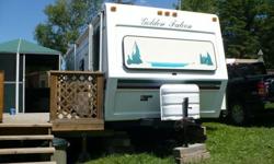 1997 26 ft Glendale Golden Falcon travel Trailer in Immaculate condition. Trailer has dinette slide out, all oakwood inside trailer, sleeps 6, rear bedroom with queen size bed. Comes equipped with A/C, furnace, hot water heater , fridge 3 way, stove with