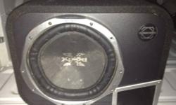 12" sony 1300 Watt mounted on ported bassworx box paired with a alpine v12 amp and capacitor . Works perfect and is loud ! I am also open to trades if you have something cool for trade you don't use.
This ad was posted with the Kijiji Classifieds app.