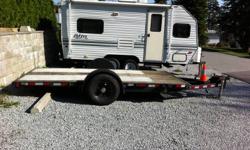 1997** TRAILER TECH**  TILT FLAT DECK TRAILER   . its a very clean trailer ,the trailer is 13'ft long  x 80" wide .GVW.5300lbs.
i am looking to trade my trailer for a tandem axle trailer .... or i can sell it for $2200
you can call me at 778-388-1442