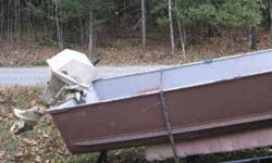 14 Ft heavy duty aluminum fishing boat, extra wide,  3 seats, with 6 HP outboard motor excellent running condition, and heavy duty trailer. Asking $1200.   613-622-5510  John