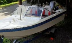 14ft, 35hp, engine needs coil, new seats, new gas tank, new trailer lighting, clean boat. Trailer has papers.