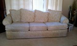off white cloth material couch & chair
