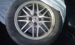 $250
Tires are worn.
Rims are in very good shape.
4 bolt pattern will fit Acura/Honda.
Rims can be used for winter or summer.
If you are reading this ad the tires/rims are still for sale. 
Please contact Andrew at (519) 803-7336.