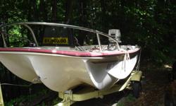 Side console stearing, fish keepers, solid foam sandwich construction, no engine, no trailer.