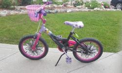 Disney Fairies Sassy Tink bike with training wheels. Purchased from Canadian Tire.