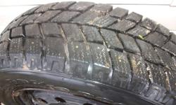 winter tires hankook x 4
excellant tread
used for 3000km
wife blew motor in saturn got a van
our loss your gain
comes with or without rims does not matter
same price either way
sorry about the dirt wear stored in barn
best to email me daughters on the