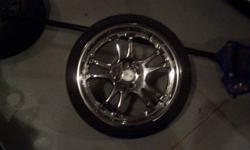 4 17" chrome wheels made by Fast. 4x 100mm bolt pattern. came off a  2001 Mazda protege. Never seen winter. Owned the them for 5 years, don't need them anymore getting rid of the car. One wheel has some lite road rash. Come with lug nuts and locking lug