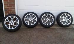 Selling my 17 inch wheels. Got a new car and the 4 bolt pattern will not fit. Very sharp wheels. Gunmetal powder coat must be seen in person to be appreciated. Powder coat finish also provides great protection in winter conditions. Asking $350.00. If