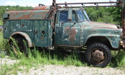 1958 International Harvester A160 All Wheel Drive. Use to be an old Bell line truck. Has a pto winch in the back. Truck ran last year but needs the carb cleaned.
Front fenders and running boards are rusted. Floor is in ok shape with a few holes. Truck is