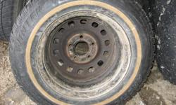 These tires still have 70% tread remaining. The tires have the severe weather rating on them. They are mounted on rims from a 1993 Oldsmobile Cutlass Ciera. They still have some life left in them, and they are priced to sell, as we no longer have the car.