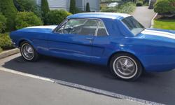 Make
Ford
Model
Mustang
Year
1965
Colour
blue with white stripes
Trans
Automatic
Engine: 170 I6
Transmission: C4
New front end wiring harnesses, battery tray and battery, Stop light switch, Ignition switch.
I have all brand new carpet, door skins, and