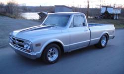 1968 GMC shortbox  truck has less than 250 miles since completion. Motor is a 550hp 454 with a turbo 400 and 3500 stahl convertor. New interior, all new front end, drop spindles, air bags in rear. Truck is tubbed but not narrowed 31x16.5x15 rears. Body