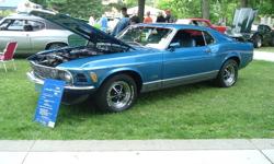 Trophy winning summer cruising muscle car.  Runs well with a distinctive rumble.  Sounds and looks beautiful.
Fully restored frame, body, paint, carpeting and interior,with all new and refinished parts.
Original color medium blue metalic, blue interior,