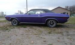 1972 Dodge Challenger
Purple - Black roof, white interior
V8 with mild cam and 4 barrel carb.
Magnum rims
Alpine Stereo with amp
2nd owner
Asking $21,000.00
Phone - (204)5352211 or (204)5352276
Baldur, MB