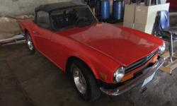 1974 Triumph TR6 in nice shape. Michelin Symetry tires, SU carbs replace original strombergs (still have). May need minor brake work to safety, redline spare still in the trunk, am/fm cassette deck. Asking $ 11,000.00 .519-702-0158 leave a message or