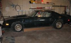 For sale,
1978 Pontiac Trans Am, 2 door coupe, 400, 670 Holley Street Avenger Cab, Fisher T-Tops, Auto Transmission, manual locks / windows.
Passed Safety last year, runs great, needs some body work but very solid car.
Not winter driven & stored in heated