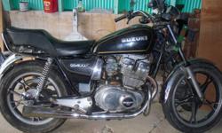 Up For sale is a Suzuki GS400. The Bike is in good shape for its age. Everything works on the bike, you can hear it run and everything. Won't need much to safety. The bike is in storage right now but if your serious about buying the bike, i will get it