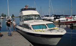 Good boat.  Was in the water in 2008.  New everything then.  Ropes, life jackets, curtains, hardwood floor cushions, UHF radio, antennas, bilge pumps, charger, batteries, engines rebuilt and so much more.  All exterior wood was refinished.  Sleeps 6, head
