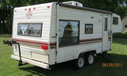 Â·       Sleep 6
Â·       Newer 2 way fridge  (propane & electrical)
Â·       Roof A/C (works on 15 amp)
Â·       New battery (high capacity ? deep cycle)
Â·       4 ? New 8 ply tires
Â·       New tail lights
Â·       Flipped axles, repacked wheel bearings with