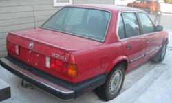 $3000.00 OBO I am selling my 1987 BMW 325I. It is all original and looks and runs great. It does need some work if you are wanting to restore it, but as it sits it is a beautiful BMW with the classic Family Sports styling that BMW is famous for. It has a