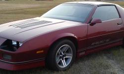 1987 Chevrolet Camaro Z28, IROC
71,564.0 Original Kilometers, Excellent Condition, Numbers Matching Car, Tuned Port Injection 350 CDI-225 HP, 4 Speed Automatic w/ Over-Drive, T-Roof Panels (w/Carry Bags), PS, PB, PW, P D/L, Convenient Group Pkg.,  Pioneer