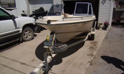1989 Swiftsure Bro 465, 45HP oil injected Mariner outboard, tilt, Hummingbird fish finder, extra prop, Bimini top, Cabin top, Two fishing seats that can be removed, Shorelander trailer, good tires and bearings