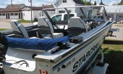 Starcraft fishing boat...very good condition.  Hardly used. 
-1995 Johnson 90HP Outboard Motor (takes mixed gas - 50/50)
-1993 Starcraft 17FT Boat with live well - excellent condition
-1993 Starcraft Trailer - may need new tires - signal lights are not