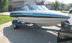 Excellent Condition. 18' Reinell BRXL with open bow, rear sundeck and built in swim platform.  Interior is white with blue accents, and exterior is Teal & Blue.  4.3l engine has great power, QUICKSILVER High Five stainless steel prop and whale tale