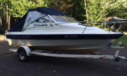 19 ft Bayliner
-Clean 3.0 Litre Murcruiser, great on gas!
-Bilge Pump
-Cd Player and Speakers
-Cuddy with Porta Potti
-Trailer, in excellent shape
-Cabin top
- Seats 6 People
-Rod Holders
-Anchor, Life Jackets, Airhorn,
-Swim Platform with Ladder
Sharp