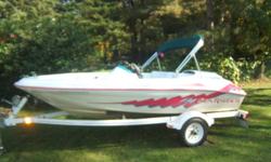 1995 Sea Ray Sea Rayder for sale 14ft with 120 mercury sportjet motor. white with pink accents. mooring cover and matching Sea  Ray trailer included. $4000.00 or best offer. contact Daryl